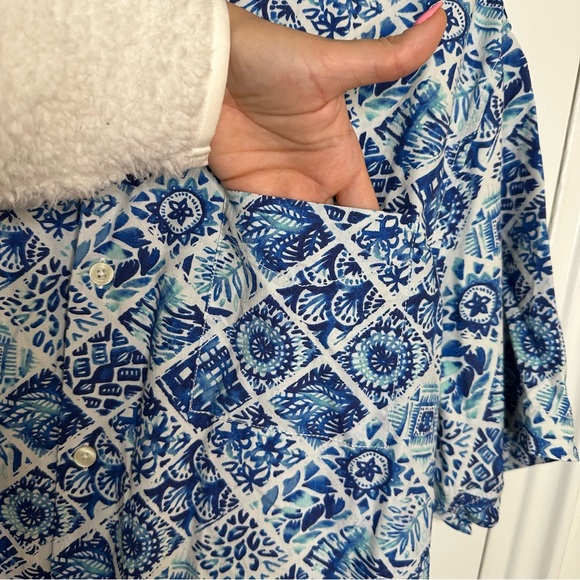 TOMMY BAHAMA Tivoli Tiles Madras Hawaiian Shirt Men’s Large Hawaiian Party Polo - Picture 5 of 9